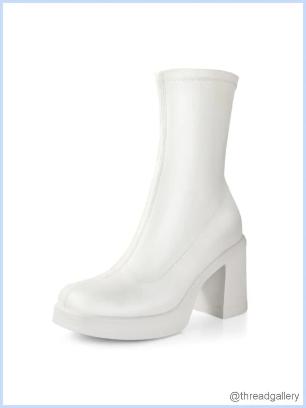 Platform Ankle Boots with Chunky High Heel Side Zipper Gogo Boots Dress Booties